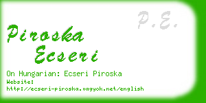 piroska ecseri business card